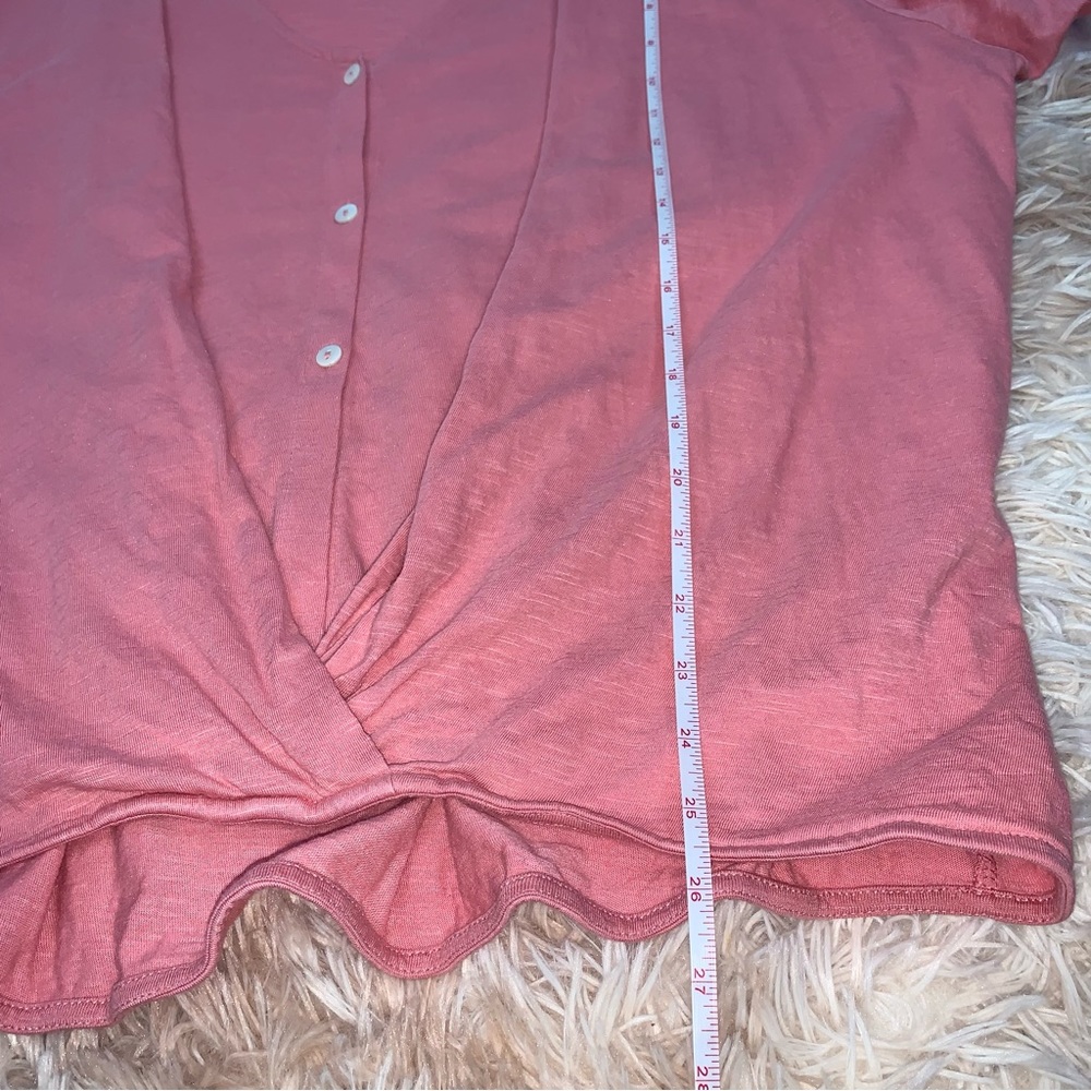 J. Jill Pure Jill Cotton Cross Front Blouse Pink - Picture 7 of 8